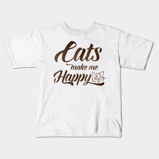 Cats make me Happy Kids T-Shirt by DJOU